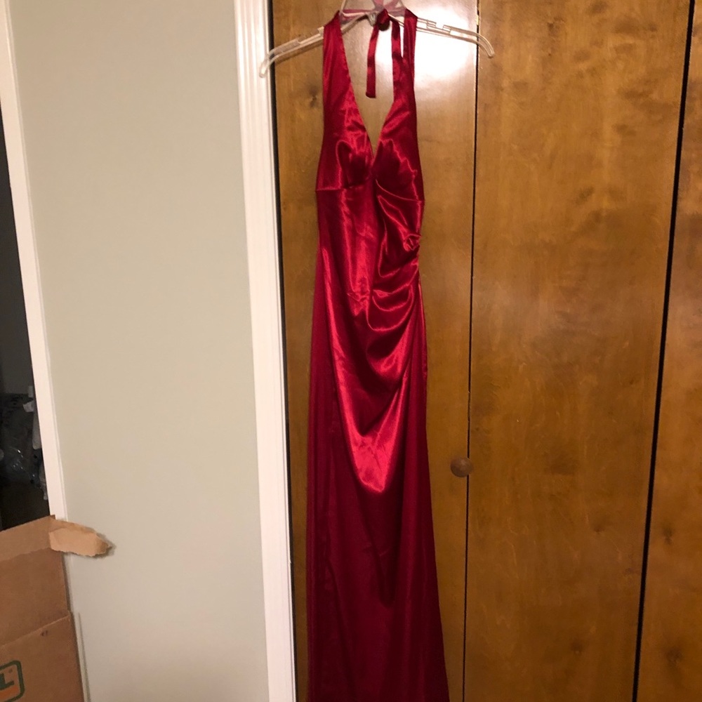 Floor length formal silky dress